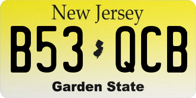 NJ license plate B53QCB