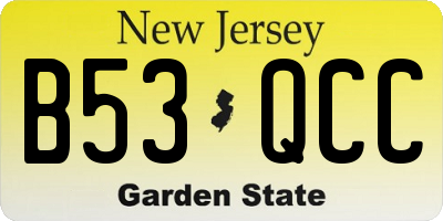 NJ license plate B53QCC