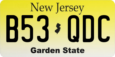NJ license plate B53QDC