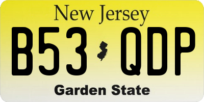 NJ license plate B53QDP