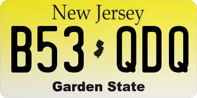 NJ license plate B53QDQ