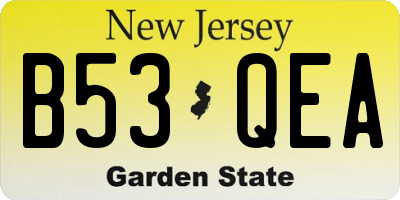 NJ license plate B53QEA