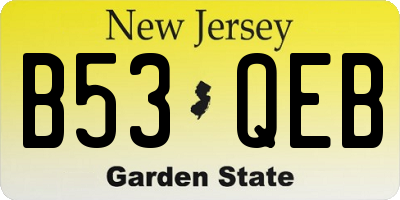 NJ license plate B53QEB