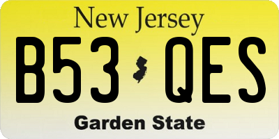 NJ license plate B53QES