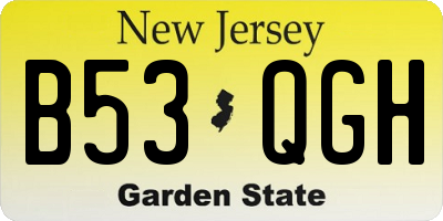NJ license plate B53QGH