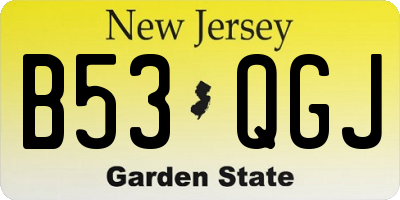 NJ license plate B53QGJ