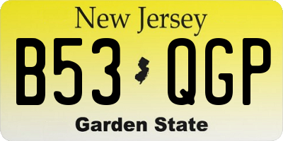 NJ license plate B53QGP