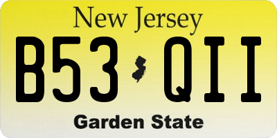 NJ license plate B53QII