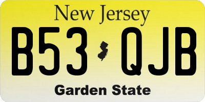 NJ license plate B53QJB