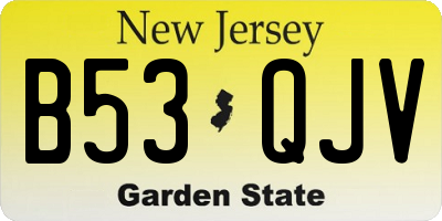 NJ license plate B53QJV