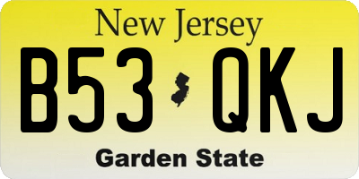 NJ license plate B53QKJ