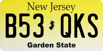 NJ license plate B53QKS