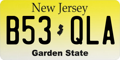 NJ license plate B53QLA