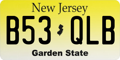 NJ license plate B53QLB