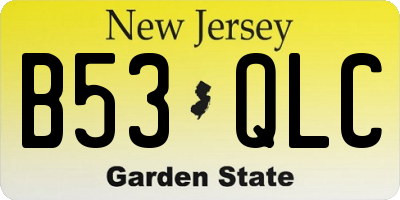 NJ license plate B53QLC