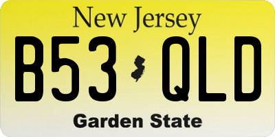NJ license plate B53QLD