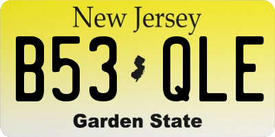 NJ license plate B53QLE
