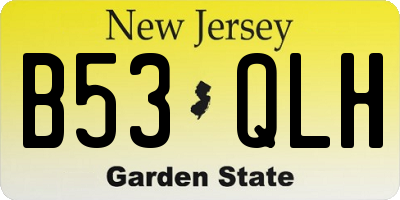 NJ license plate B53QLH