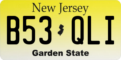 NJ license plate B53QLI