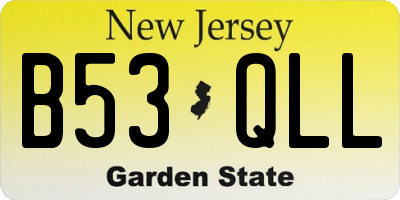 NJ license plate B53QLL