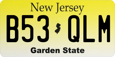 NJ license plate B53QLM