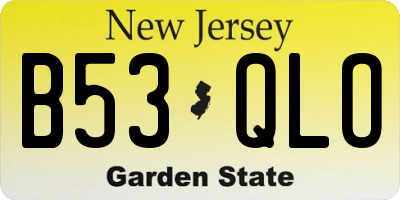 NJ license plate B53QLO