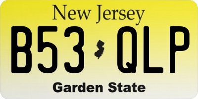 NJ license plate B53QLP