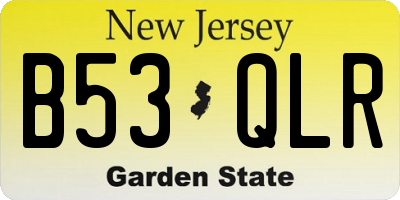 NJ license plate B53QLR