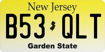 NJ license plate B53QLT