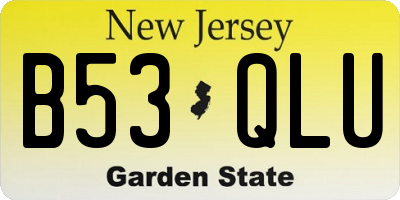 NJ license plate B53QLU