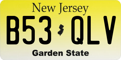 NJ license plate B53QLV