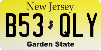 NJ license plate B53QLY