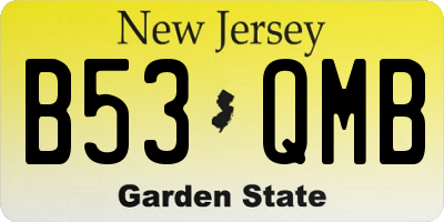 NJ license plate B53QMB