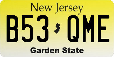 NJ license plate B53QME