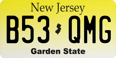 NJ license plate B53QMG