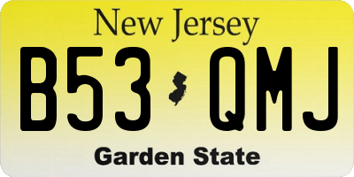 NJ license plate B53QMJ