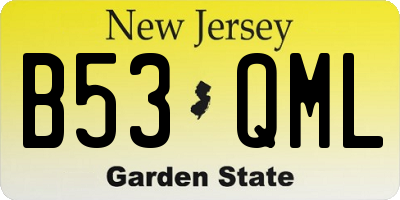 NJ license plate B53QML