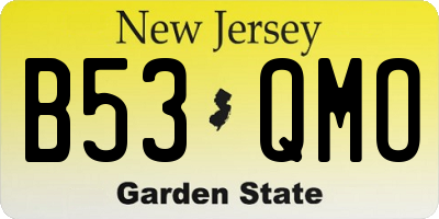 NJ license plate B53QMO