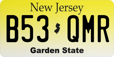 NJ license plate B53QMR