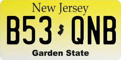 NJ license plate B53QNB