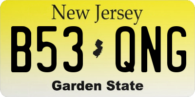 NJ license plate B53QNG