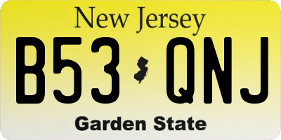 NJ license plate B53QNJ