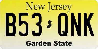 NJ license plate B53QNK