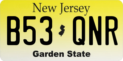 NJ license plate B53QNR