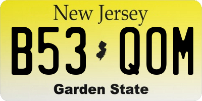 NJ license plate B53QOM