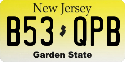 NJ license plate B53QPB