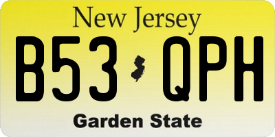 NJ license plate B53QPH