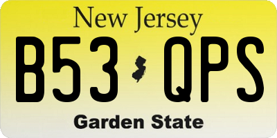 NJ license plate B53QPS