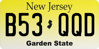 NJ license plate B53QQD