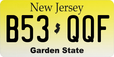 NJ license plate B53QQF